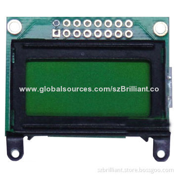 STN 8 Characters x 2 Lines Alphanumeric LCD Module with LED Backlight, Yellow/Green Mode, COB Style